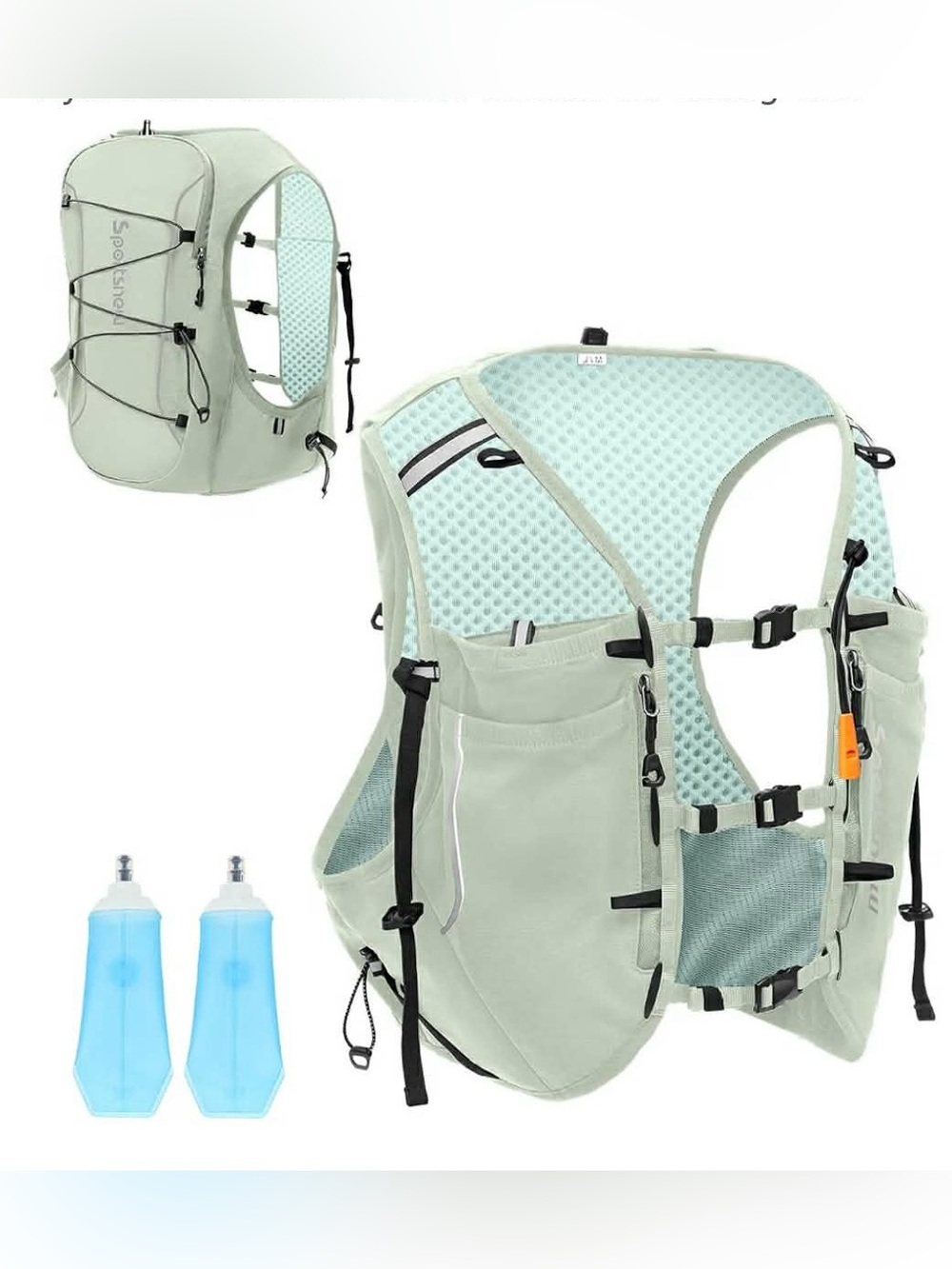 Ultra-Lightweight Unisex Gray Running Hydration Vest with 2 soft flasks NWT - Picture 11 of 13